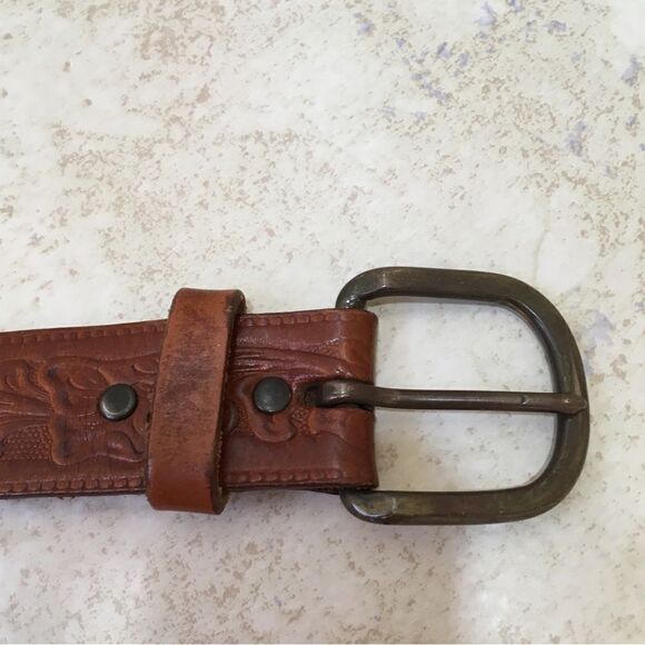 STEERHIDE TOOLED LEATHER BELT‎ - Picture 3 of 7